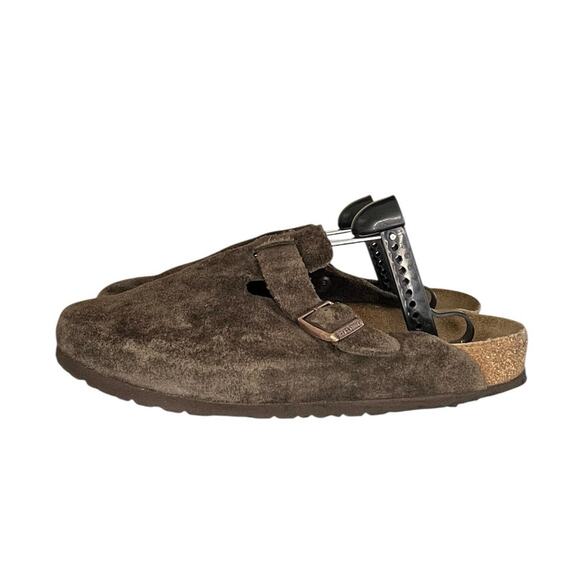 Mens Birkenstock Boston Soft Footbed Clogs Size 13 Mocha Suede - Picture 1 of 6